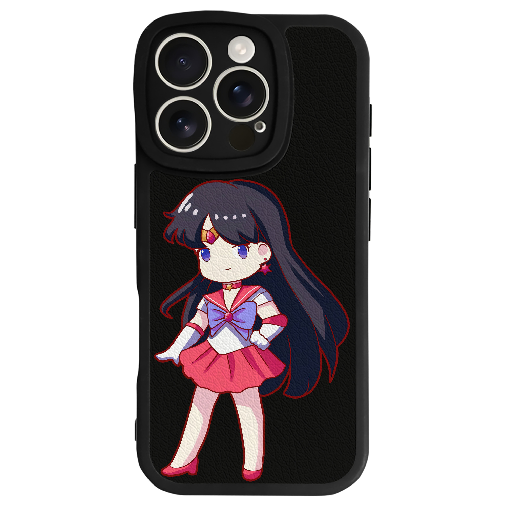 （画像用） 美少女戦士セーラームーン 火野レイ ひの レイ Sailor Moon Hino Rei （セーラーマーズ,Sailor Mars） 【iPhone 16シリーズ対応】シリコンスマホケース（レザー調） 材質：シリコン